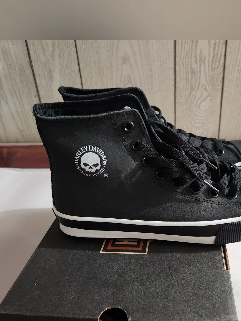 New Mens Harley Davidson Baxter High Top Sneaker Skull Sz 8